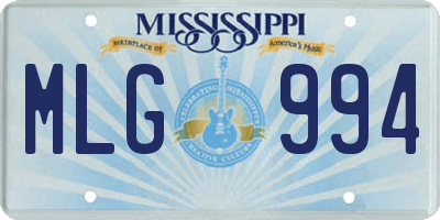 MS license plate MLG994