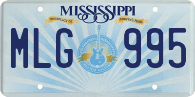MS license plate MLG995