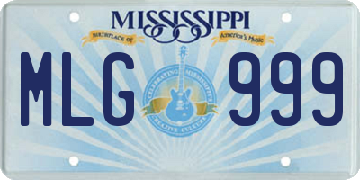 MS license plate MLG999
