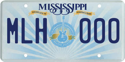 MS license plate MLH000