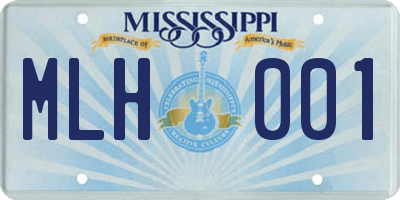 MS license plate MLH001