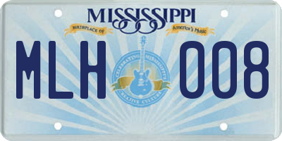 MS license plate MLH008