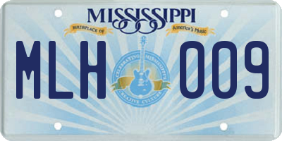 MS license plate MLH009