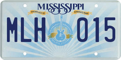 MS license plate MLH015