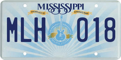 MS license plate MLH018