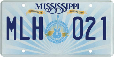 MS license plate MLH021