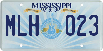 MS license plate MLH023