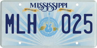 MS license plate MLH025