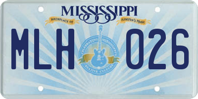 MS license plate MLH026