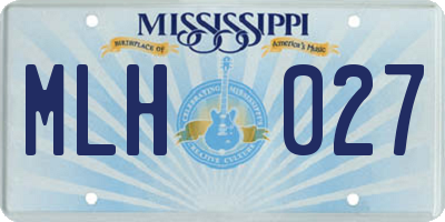 MS license plate MLH027