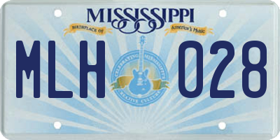 MS license plate MLH028