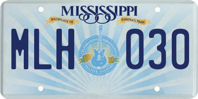 MS license plate MLH030