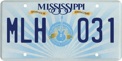 MS license plate MLH031