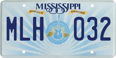 MS license plate MLH032