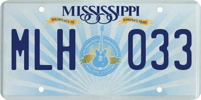 MS license plate MLH033