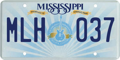 MS license plate MLH037