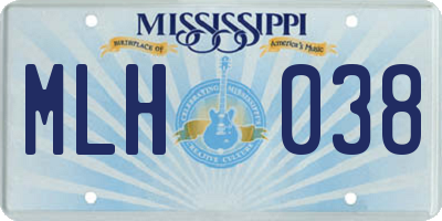 MS license plate MLH038