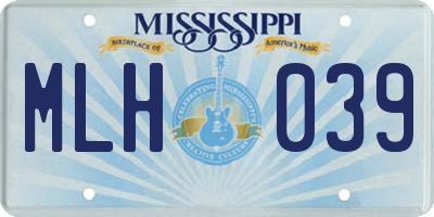 MS license plate MLH039