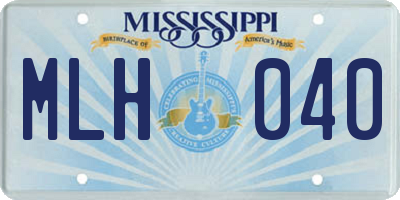 MS license plate MLH040