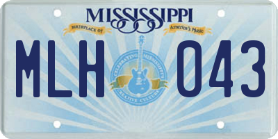 MS license plate MLH043
