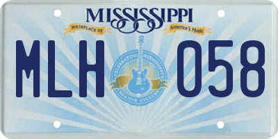 MS license plate MLH058