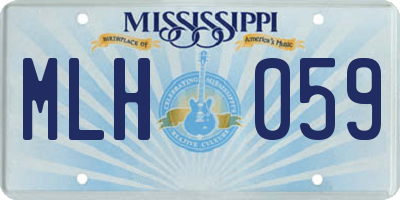 MS license plate MLH059