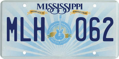 MS license plate MLH062