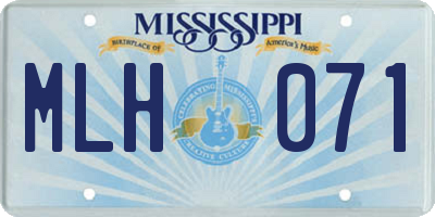 MS license plate MLH071