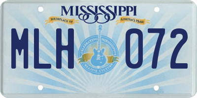 MS license plate MLH072