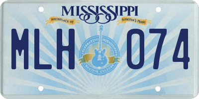 MS license plate MLH074