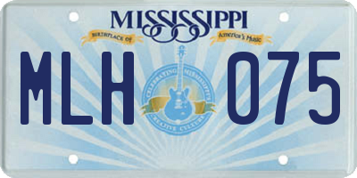 MS license plate MLH075