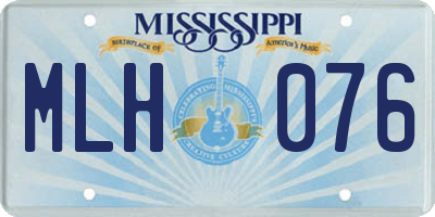 MS license plate MLH076