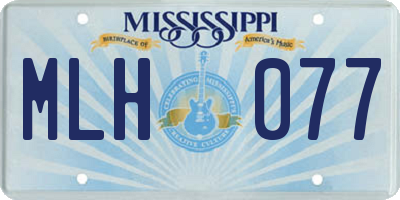 MS license plate MLH077