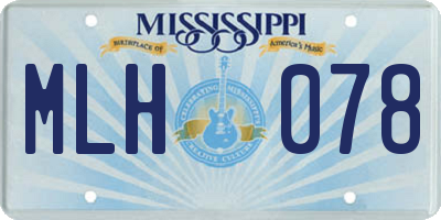 MS license plate MLH078