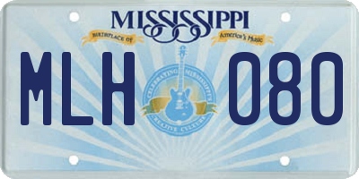 MS license plate MLH080
