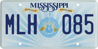 MS license plate MLH085