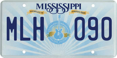 MS license plate MLH090