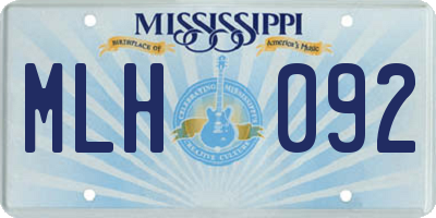 MS license plate MLH092