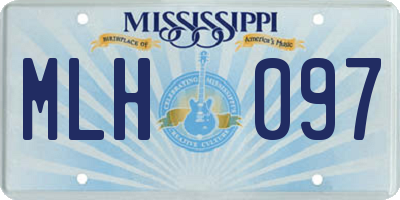 MS license plate MLH097