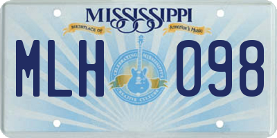 MS license plate MLH098