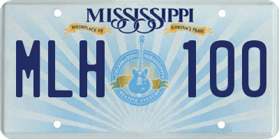 MS license plate MLH100