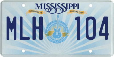 MS license plate MLH104
