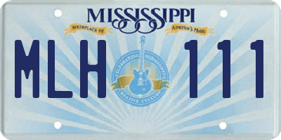 MS license plate MLH111