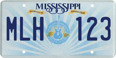 MS license plate MLH123