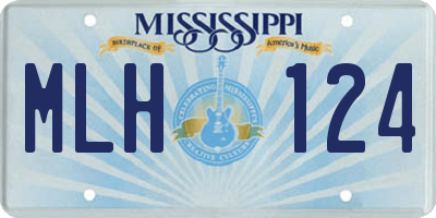 MS license plate MLH124