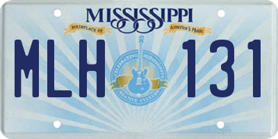 MS license plate MLH131