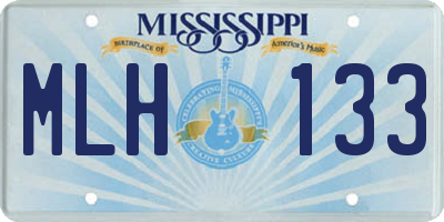 MS license plate MLH133