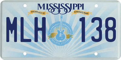 MS license plate MLH138