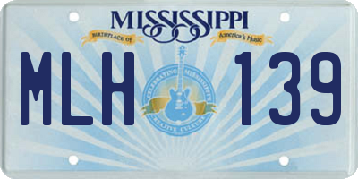 MS license plate MLH139