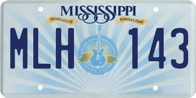 MS license plate MLH143